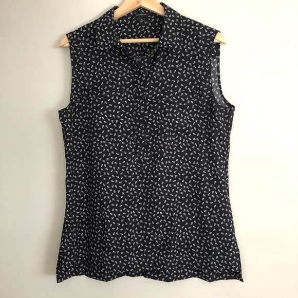 Ann Taylor anchor print Sleeveless Blouse - Picture 1 of 4